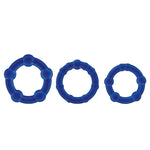 Stay Hard Beaded Cockrings-Blue 3Pk