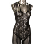 Scandal Strappy Lace Body Suit-Black