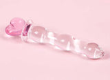 Glas 8" Sweetheart Glass Dildo-Pink /Clear